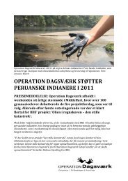 operation dagsværk støtter peruanske indianere i 2011