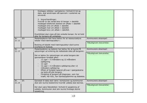 Bilag D Kravspecifikation og skema til besvarelse vedrørende ...