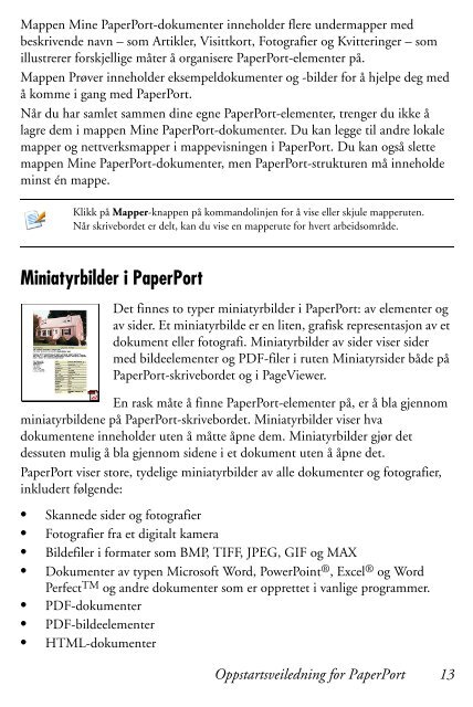 PaperPort 9 Getting Started Guide - Visioneer