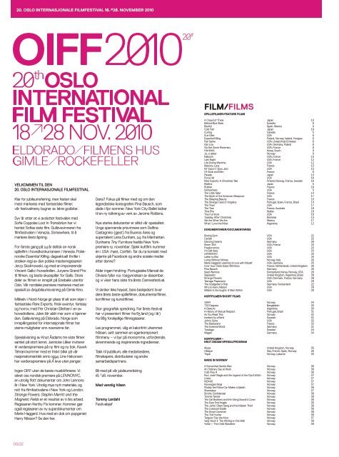 prOgraMMe - Oslo Internasjonale Filmfestival