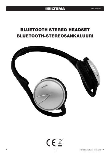 bluetooth stereo headset bluetooth-stereosankaluuri - Biltema