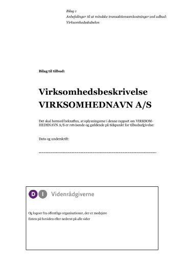 Skabelon til virksomhedsbreskrivelse (pdf) - DI Videnrådgiverne