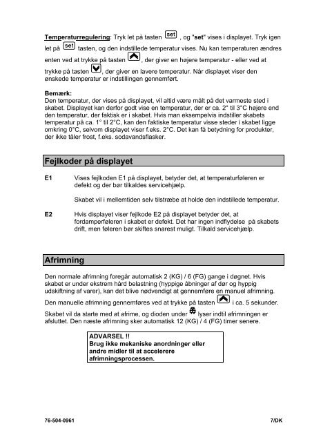 GRAM MIDI KG/FG Betjeningsvejledning DK .................... 4 ...