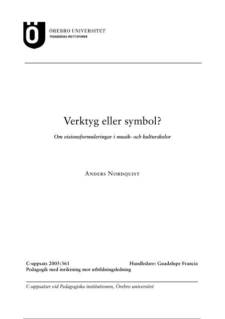Verktyg eller symbol? - SMoK - Sveriges Musik