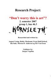 Research Project: “Don't worry this is art”? - Hornsleth
