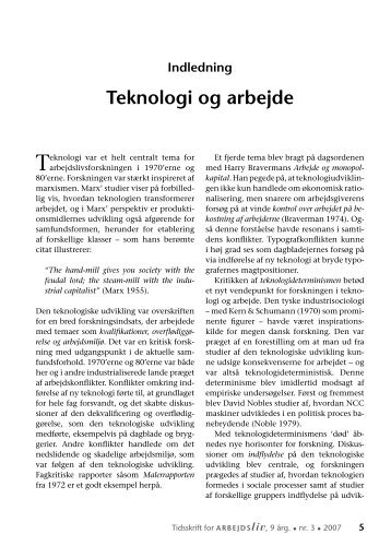 Indledning: Teknologi og arbejde - Jørgen Burchardt