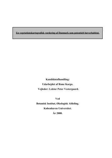 Kandidatafhandling: Udarbejdet af Rune Kargo ... - Naturstyrelsen