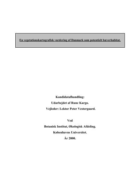 Kandidatafhandling: Udarbejdet af Rune Kargo ... - Naturstyrelsen