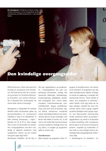 Zoneterapeuten august/2003 - FDZ Forenede Danske Zoneterapeuter