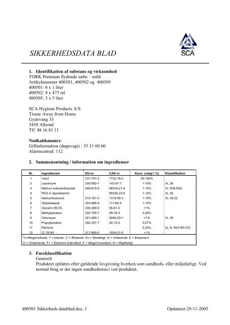 Sikkerheds datablad - Dansk MIljø A/S