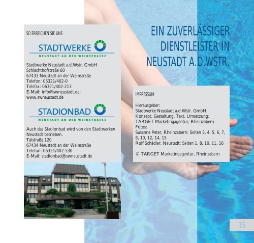 Infobroschüre Wasser - Stadtwerke Neustadt