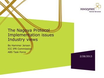 The Nagoya Protocol Implementation issues Industry views - Biotekforum