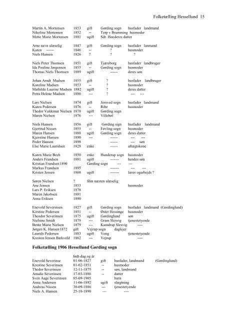 Folketælling 1787 Hessellund Gørding sogn