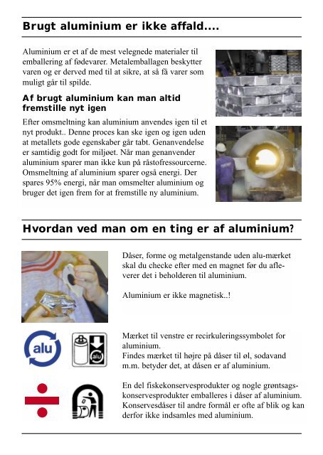 en guide til genanvendelse af aluminium - Rent Skrald