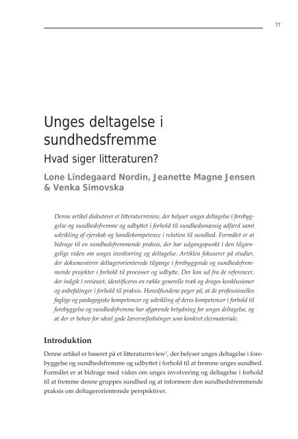 Er det sunde valg det lette valg? - Institut for Uddannelse og ...