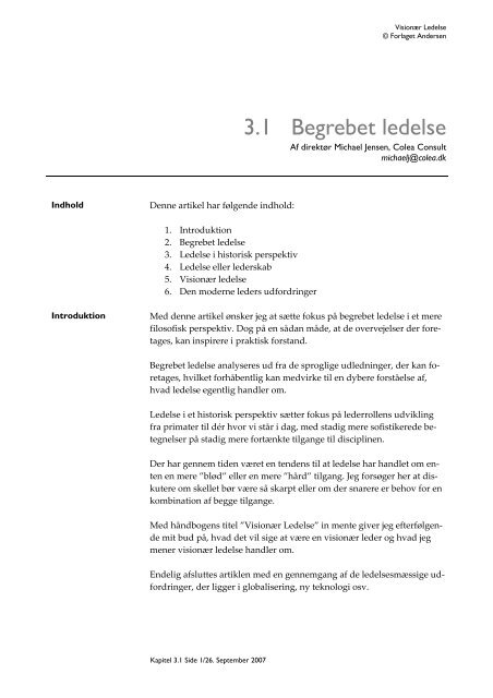 Begrebet ledelse - Cubion