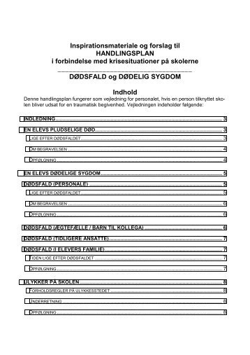 Handlingsplan i forbindelse med krisesituationer på skolerne