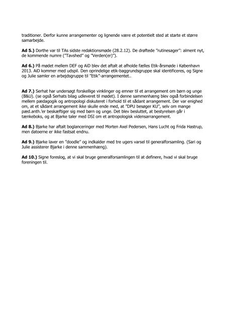 Referat af bestyrelsesmødet for Antropologforeningen, d. 1.3.2012