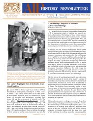 Center for History of Physics Newsletter, Spring 2008 - American ...