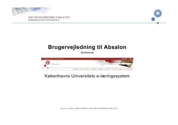 Brugervejledning til Absalon - Absalon - Københavns Universitet