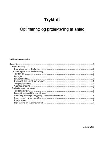 Trykluft Optimering og projektering af anlæg