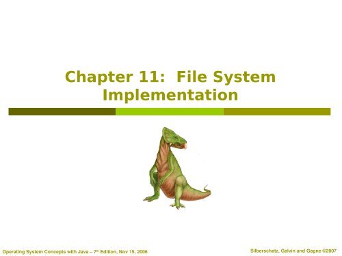 Chapter 11: File System Implementation