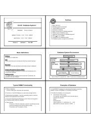 CS 321 Database System I Outlines Basic Definitions Database ...