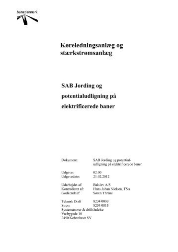 SAB Jording og potentialudligning på elektrificerede ... - Banedanmark