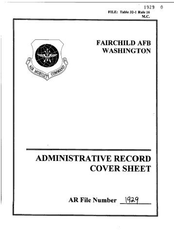 administrative record coversheet - Air Mobility Command ...