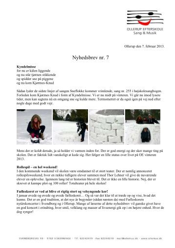 Nyhedsbrev nr. 7 – 2012-2013 - Ollerup Efterskole