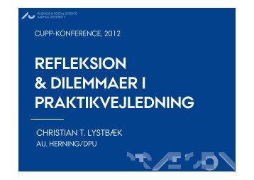Refleksion og dilemmaer i vejledning