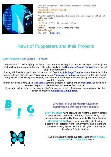 Oz Puppetry Email Newsletter - Dream Puppets