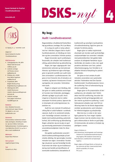 Ny bog: - DSKS - Dansk Selskab for Kvalitet i Sundhedssektoren