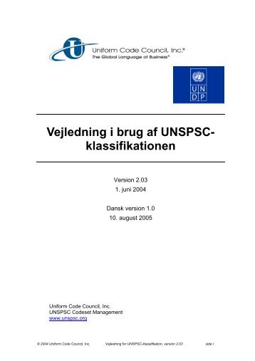 Dansk oversættelse af UNSPSC Classification ... - GS1 Denmark