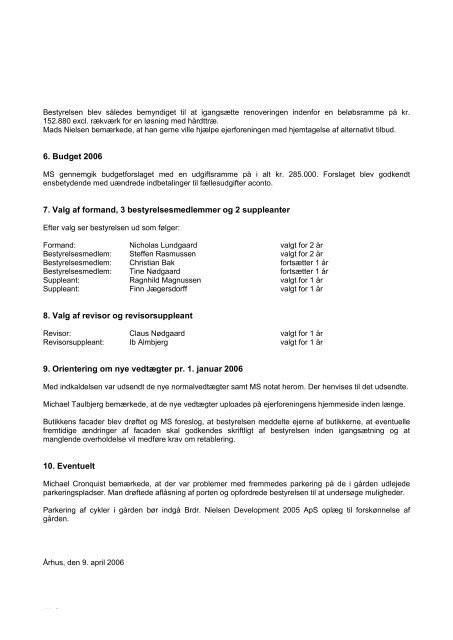 Referat fra generalforsamling 2006 - Louisegaarden