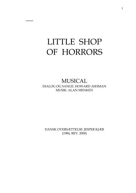 LITTLE SHOP OF HORRORS