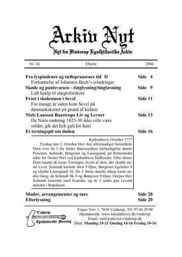 24 2006-2 (PDF) - Vinderup Egnshistoriske Forening