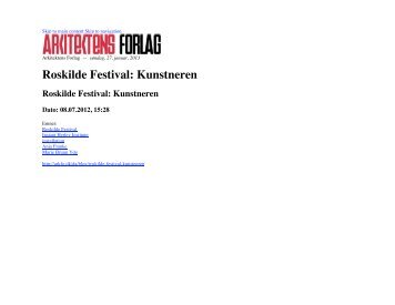 Roskilde Festival: Kunstneren - Instant HERLEV institut