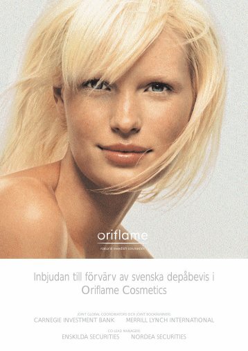 PDF 2.36 MB - Investor Relations - Oriflame