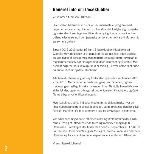 Læseklubber 2012-13 - Gentofte Bibliotekerne