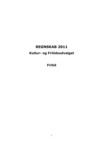 KFU, Fritid (regnskabsbemærkninger 2011) - Guldborgsund Kommune