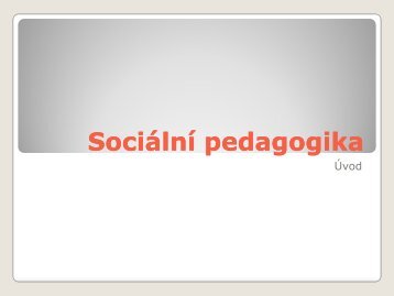 Sociální pedagogika - is jabok