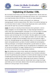 Center for Bedre Livskvalitet Vejledning til Zumba i CBL - Tune ...