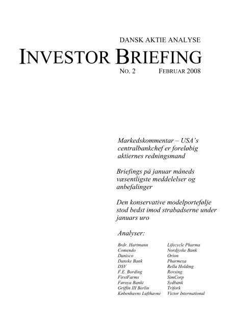 INVESTOR BRIEFING - Dansk Aktie Analyse