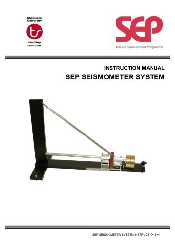 Instruction manual sep seismometer system - Mindsets