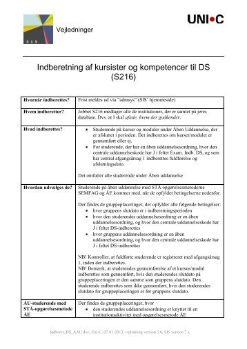 Vejledninger - AdmSys - UNI•C
