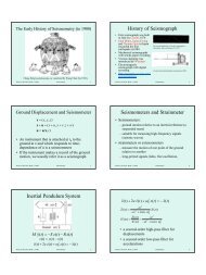 History of Seismograph Seismometers and Strainmeter Inertial ...