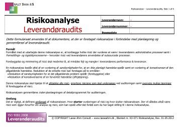 KV-071 Leverandøraudit - Lasse Ahm Consult