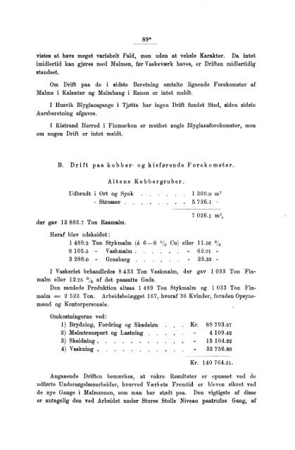 Tabeller vedkommende Norges bergværksdrift i Aarene 1899 og ...