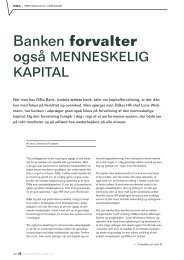 Banken forvalter også MENNESKELIG KAPITAL - PBJ